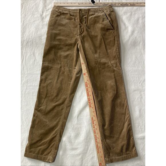 Polo Ralph Lauren Pants Mens Sz M 32x28 Brown Corduroy Trousers Slacks Stretch - Picture 1 of 8